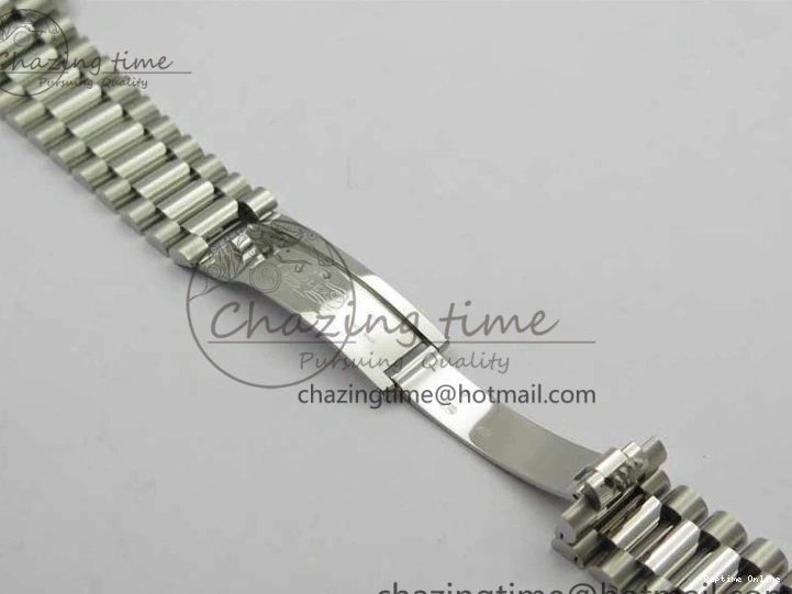 0417 Day Date 40mm SS BP Maker Best Edition Diamond Bezel Blue Dial Arabic Markers On SS Bracelet A Lightweight 2883